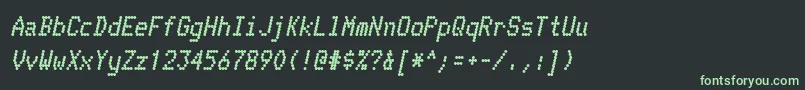 フォントTelidonhv ffy – 黒い背景に緑の文字