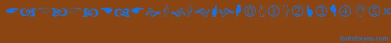 Wingdng2 Font – Blue Fonts on Brown Background