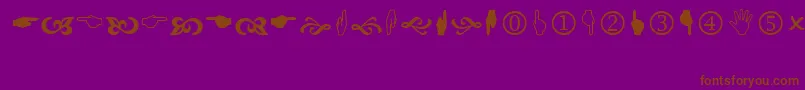 Wingdng2-Schriftart – Braune Schriften auf violettem Hintergrund