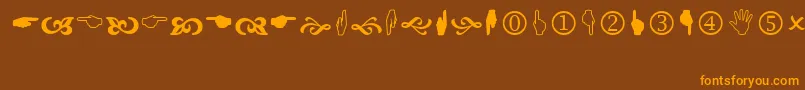 Wingdng2 Font – Orange Fonts on Brown Background