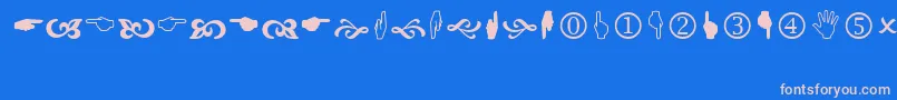 Wingdng2 Font – Pink Fonts on Blue Background