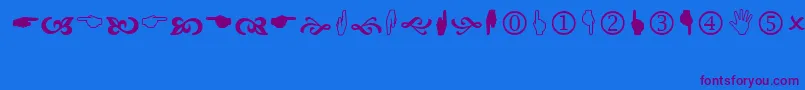 Wingdng2 Font – Purple Fonts on Blue Background