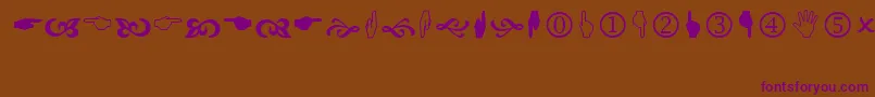 Wingdng2 Font – Purple Fonts on Brown Background