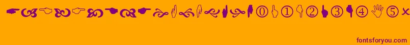 Wingdng2 Font – Purple Fonts on Orange Background
