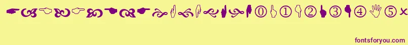Wingdng2 Font – Purple Fonts on Yellow Background