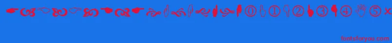 Wingdng2 Font – Red Fonts on Blue Background