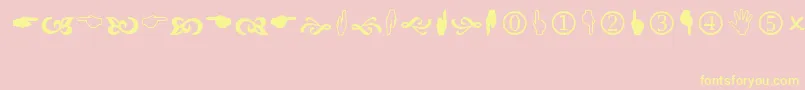Wingdng2 Font – Yellow Fonts on Pink Background