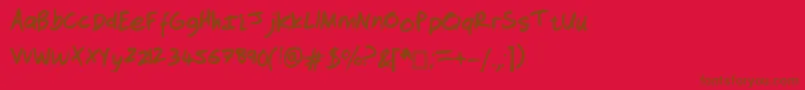 SleightOfFont-Schriftart – Braune Schriften auf rotem Hintergrund
