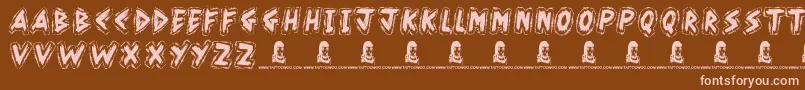 KahunaIsland-Schriftart – Rosa Schriften auf braunem Hintergrund