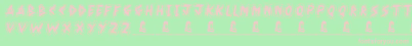 フォントKahunaIsland – 緑の背景にピンクのフォント