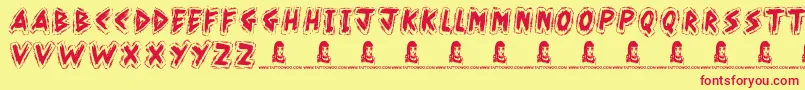 KahunaIsland Font – Red Fonts on Yellow Background