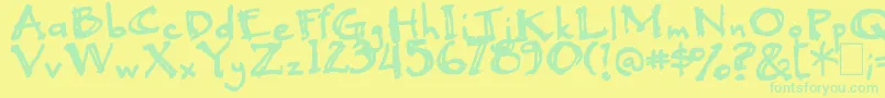 BlackBeauty Font – Green Fonts on Yellow Background