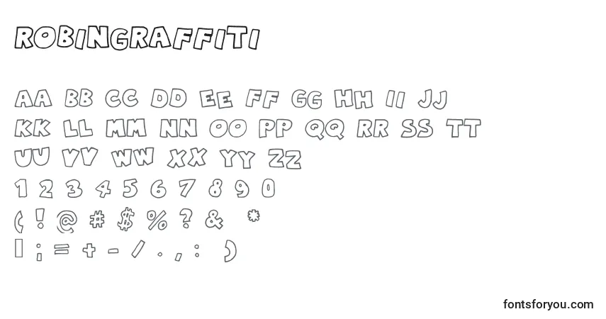 A fonte Robingraffiti – alfabeto, números, caracteres especiais