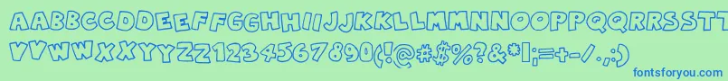 Robingraffiti Font – Blue Fonts on Green Background