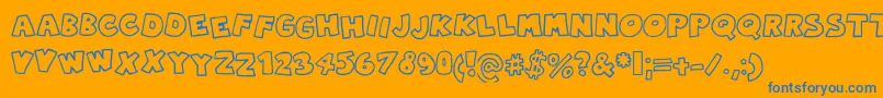 フォントRobingraffiti – オレンジの背景に青い文字
