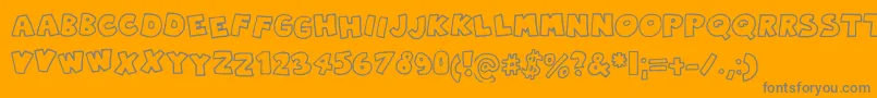 Robingraffiti-Schriftart – Graue Schriften auf orangefarbenem Hintergrund
