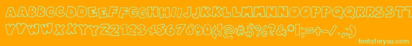Robingraffiti Font – Green Fonts on Orange Background