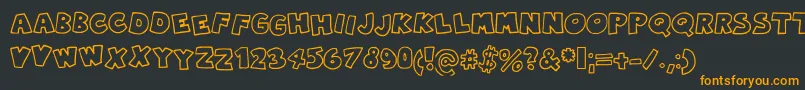 フォントRobingraffiti – 黒い背景にオレンジの文字