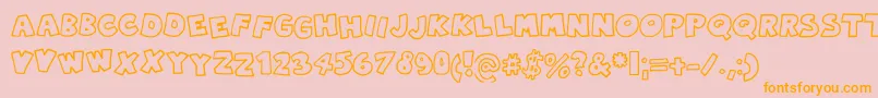 Robingraffiti-Schriftart – Orangefarbene Schriften auf rosa Hintergrund