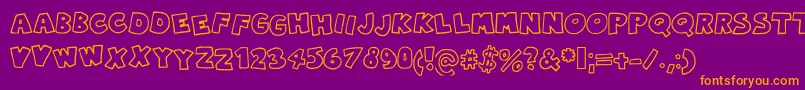 Robingraffiti-Schriftart – Orangefarbene Schriften auf violettem Hintergrund