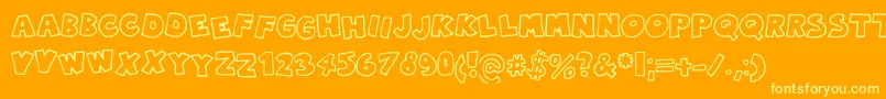 Robingraffiti Font – Yellow Fonts on Orange Background