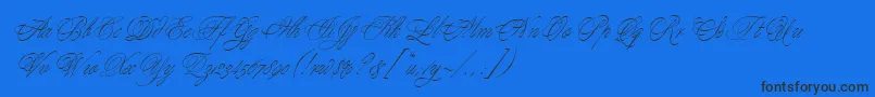 MargaritaScript-Schriftart – Schwarze Schriften auf blauem Hintergrund