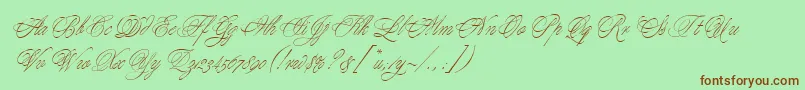 MargaritaScript Font – Brown Fonts on Green Background