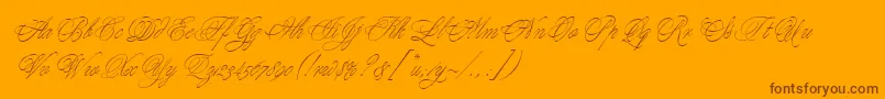 MargaritaScript-Schriftart – Braune Schriften auf orangefarbenem Hintergrund