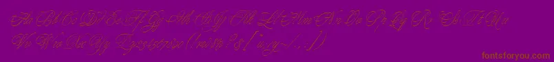 MargaritaScript-Schriftart – Braune Schriften auf violettem Hintergrund