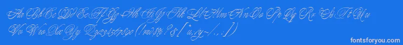 MargaritaScript-Schriftart – Rosa Schriften auf blauem Hintergrund