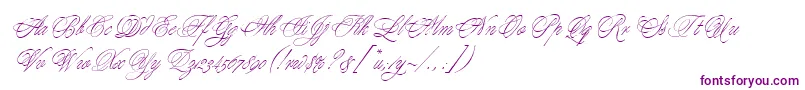 MargaritaScript-Schriftart – Violette Schriften auf weißem Hintergrund