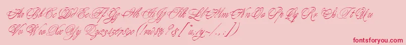 MargaritaScript-Schriftart – Rote Schriften auf rosa Hintergrund