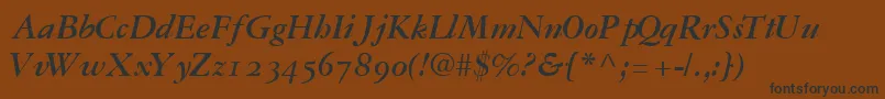 Police GaramondrepriseossskBoldItalic – polices noires sur fond brun