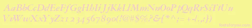 GaramondrepriseossskBoldItalic Font – Pink Fonts on Yellow Background