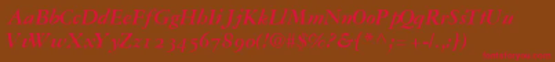 GaramondrepriseossskBoldItalic Font – Red Fonts on Brown Background
