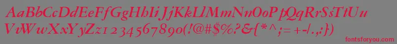 GaramondrepriseossskBoldItalic Font – Red Fonts on Gray Background