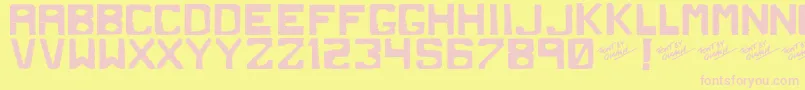 DirtydS Font – Pink Fonts on Yellow Background