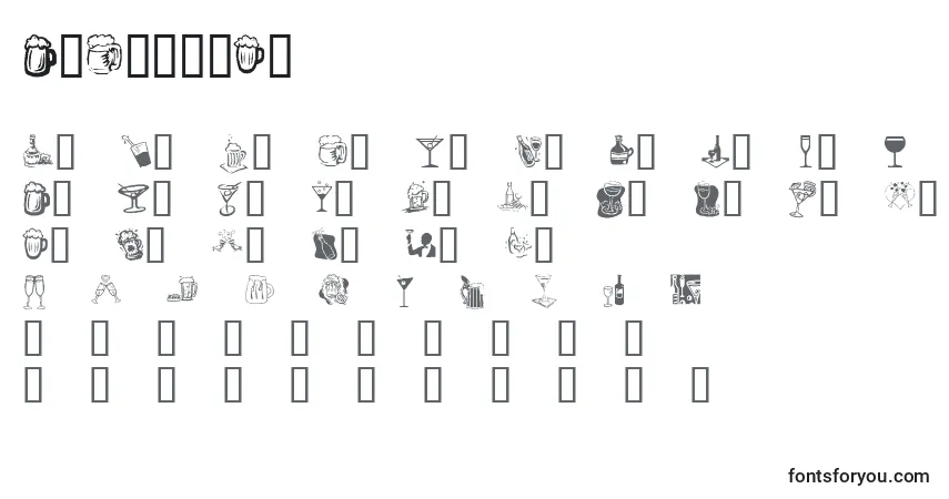 Schriftart KrDrinkUp – Alphabet, Zahlen, spezielle Symbole