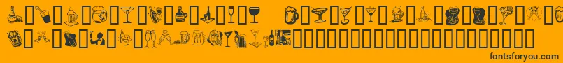 KrDrinkUp-Schriftart – Schwarze Schriften auf orangefarbenem Hintergrund