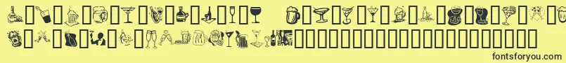 Шрифт KrDrinkUp – чёрные шрифты на жёлтом фоне