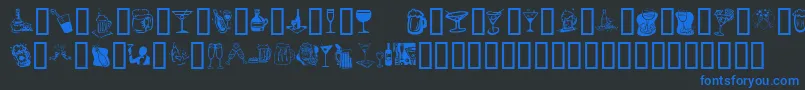 KrDrinkUp Font – Blue Fonts on Black Background