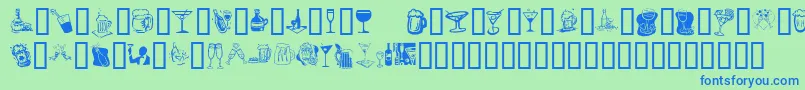 KrDrinkUp-Schriftart – Blaue Schriften auf grünem Hintergrund