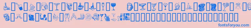 フォントKrDrinkUp – ピンクの背景に青い文字