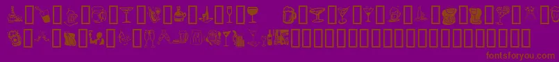 KrDrinkUp-Schriftart – Braune Schriften auf violettem Hintergrund