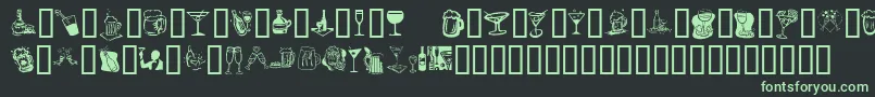 KrDrinkUp Font – Green Fonts on Black Background