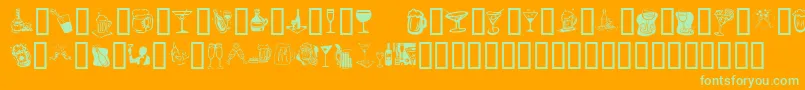 KrDrinkUp Font – Green Fonts on Orange Background