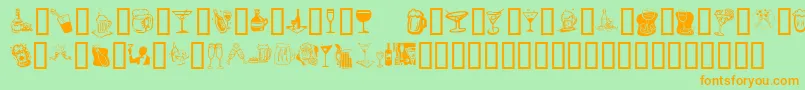 KrDrinkUp Font – Orange Fonts on Green Background