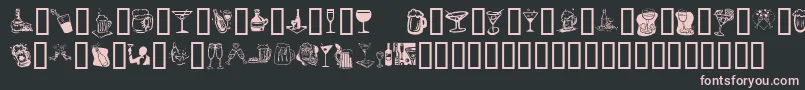 KrDrinkUp Font – Pink Fonts on Black Background