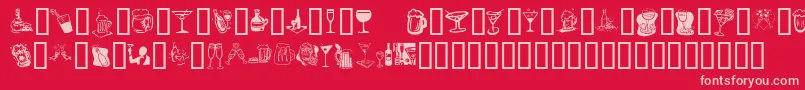 KrDrinkUp-Schriftart – Rosa Schriften auf rotem Hintergrund