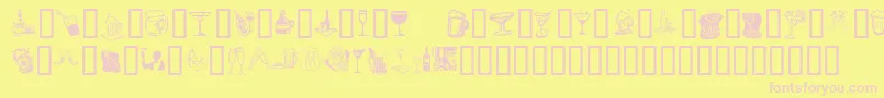 KrDrinkUp-Schriftart – Rosa Schriften auf gelbem Hintergrund